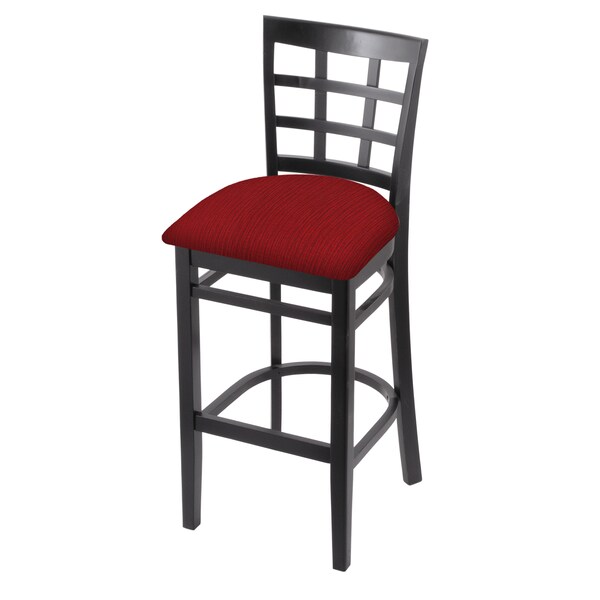 25" Counter Stool, Black Finish, Graph Ruby Seat